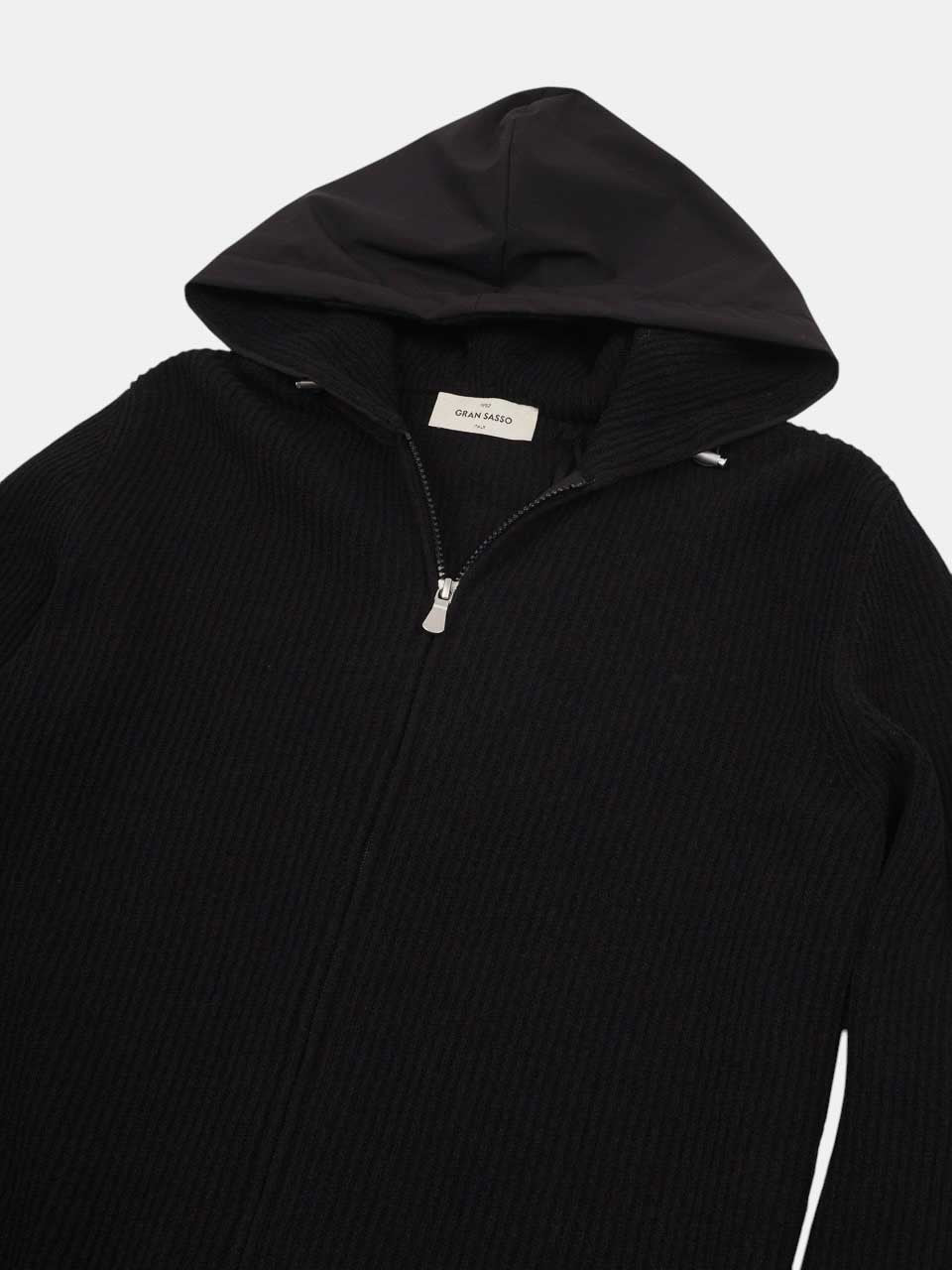 Gran Sasso Knitted Zip Jacket Black