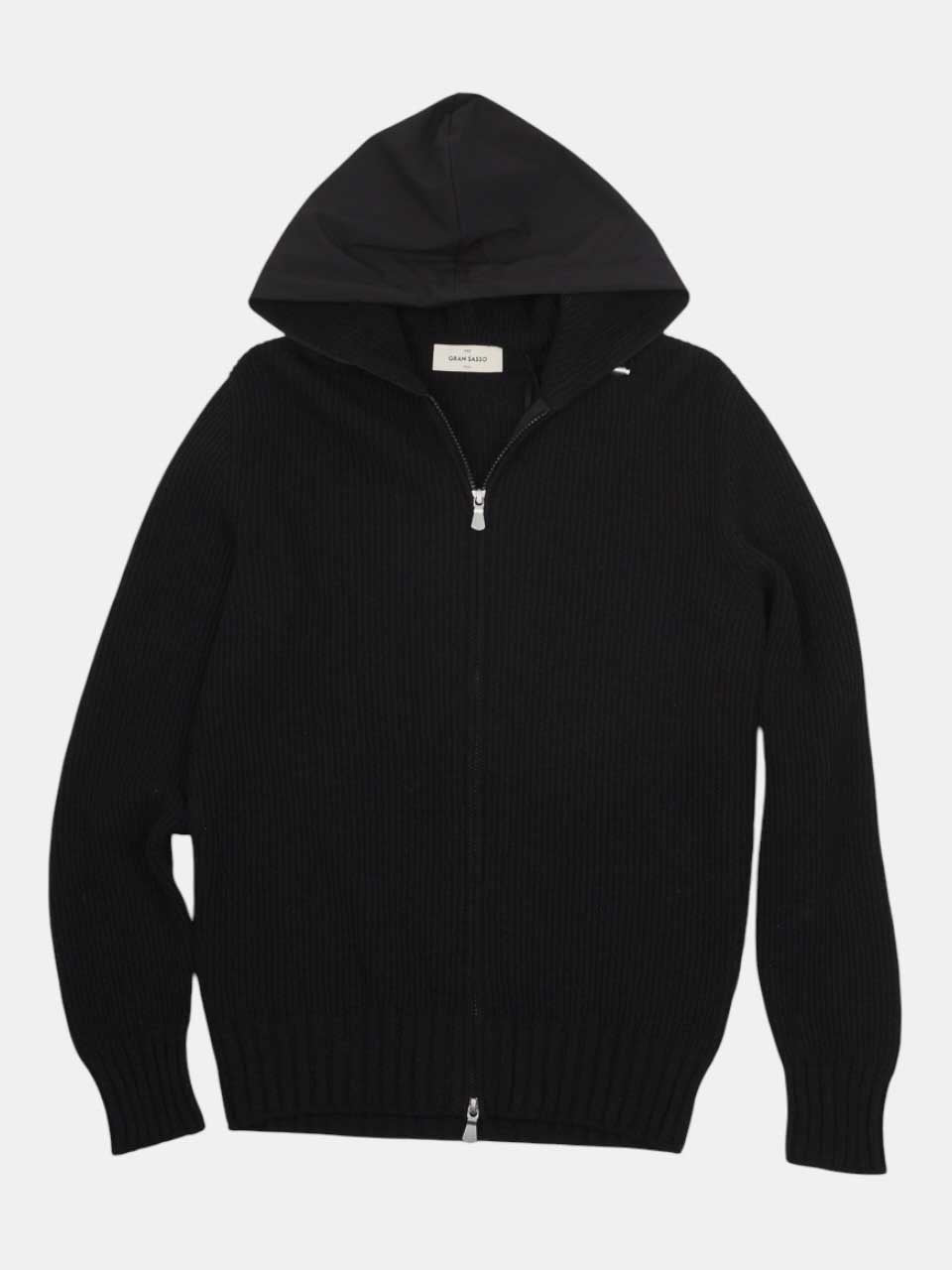 Gran Sasso Knitted Zip Jacket Black