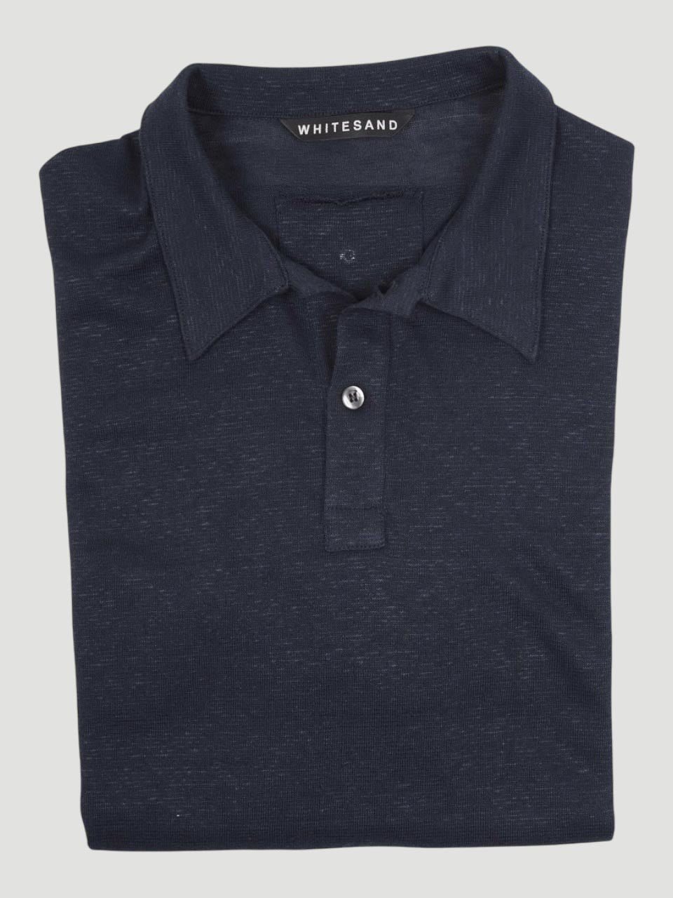 White Sand oversize Linen polo Navy