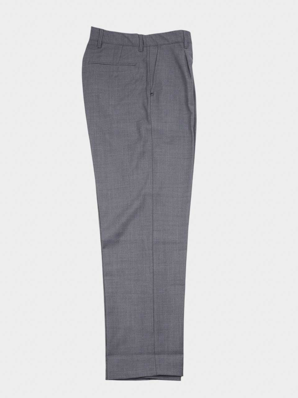 White Sand Loose Fit Wool Trousers Dark Grey