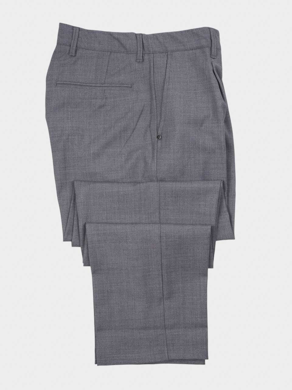 White Sand Loose Fit Wool Trousers Dark Grey