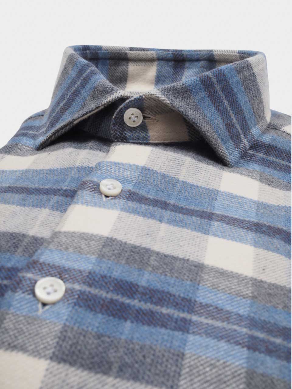 Sonrisa Luxury Flannel Shirt Checked Blue/White