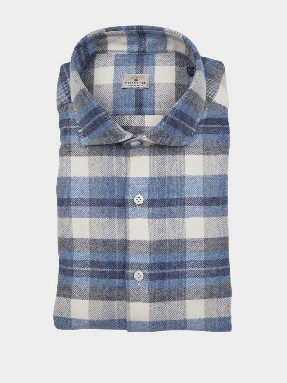 Sonrisa Luxury Flannel Shirt Checked Blue/White