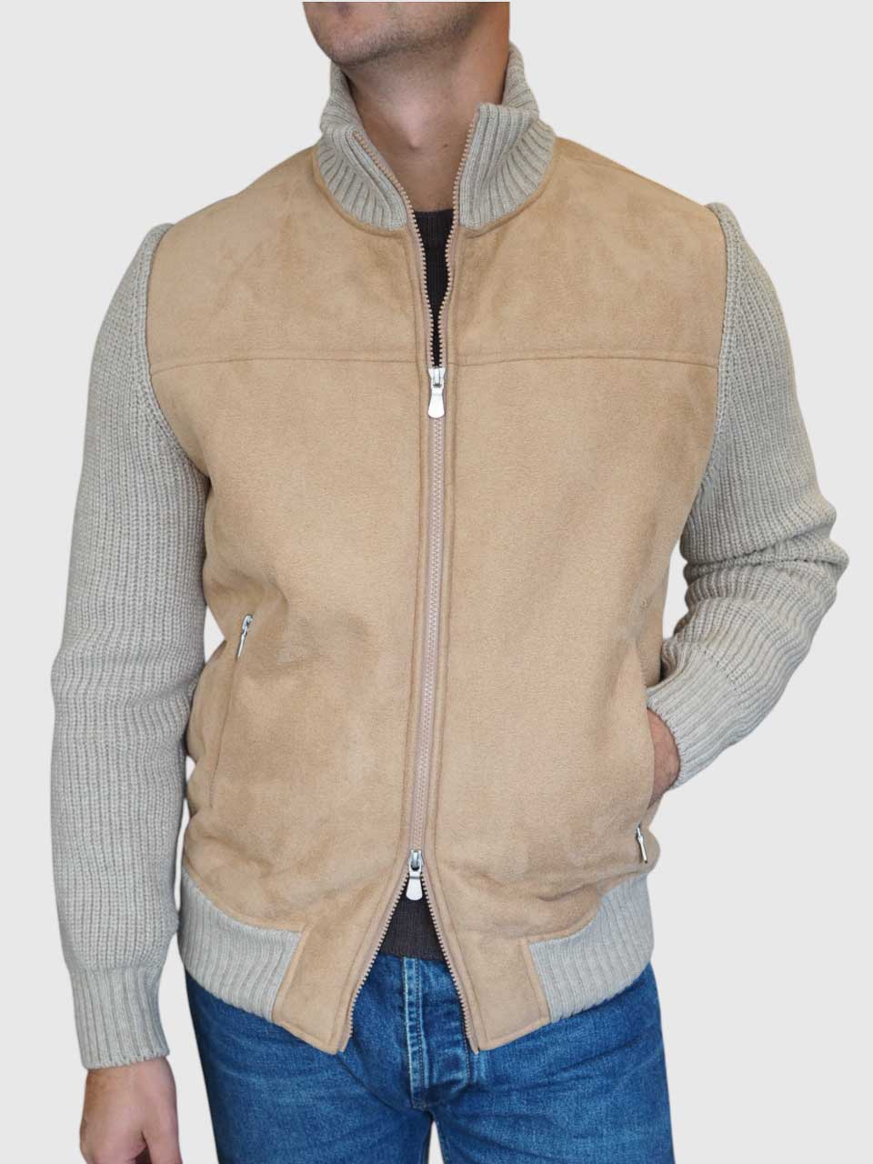 Gran sasso Knitted Hybrid Jacket Camel/Beige