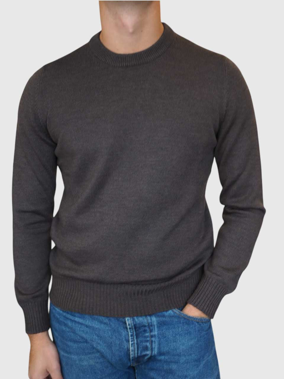 Gran Sasso Extrafine Merino Crew Neck Brown