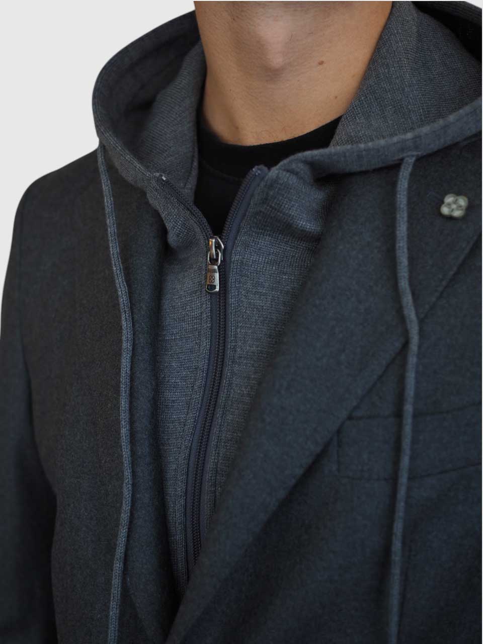 Studio 73 Knitted Flannel Hybrid Jacket Grey