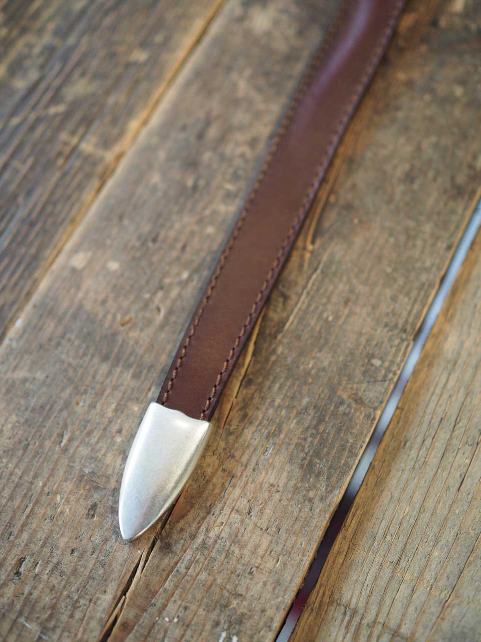 Orciani Narrow Leather Belt Brown