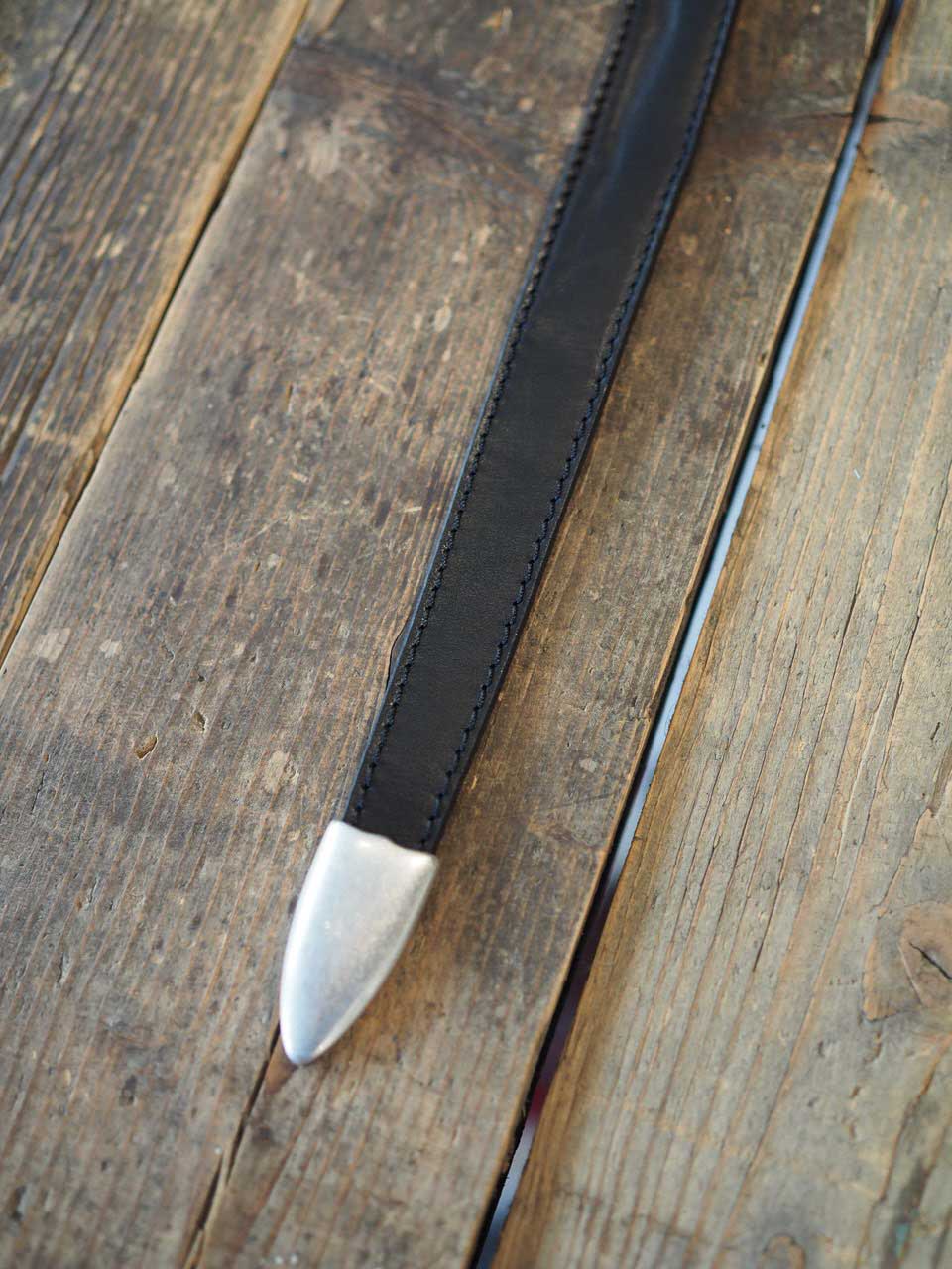 Orciani Narrow Leather Belt Black