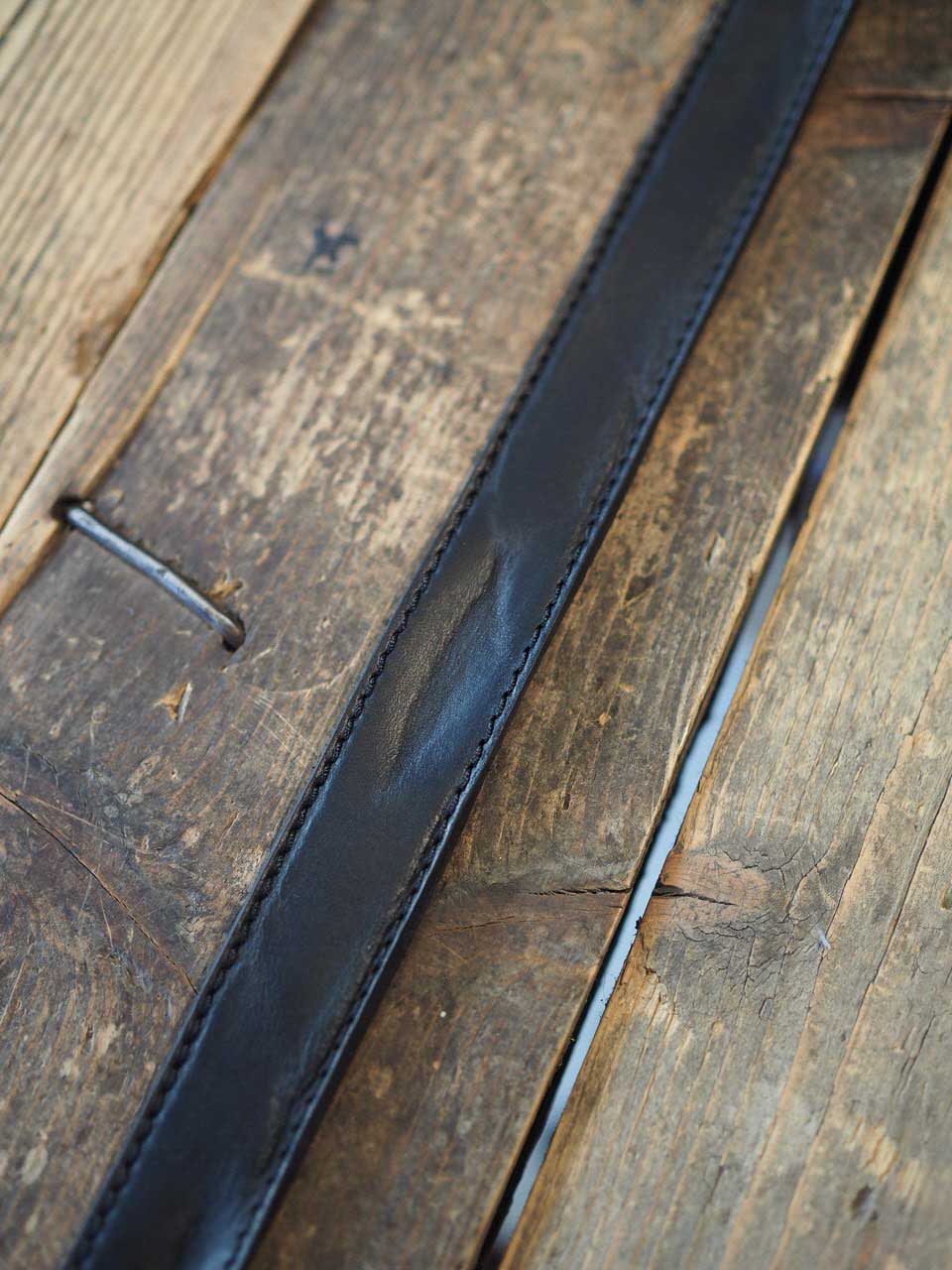 Orciani Narrow Leather Belt Black