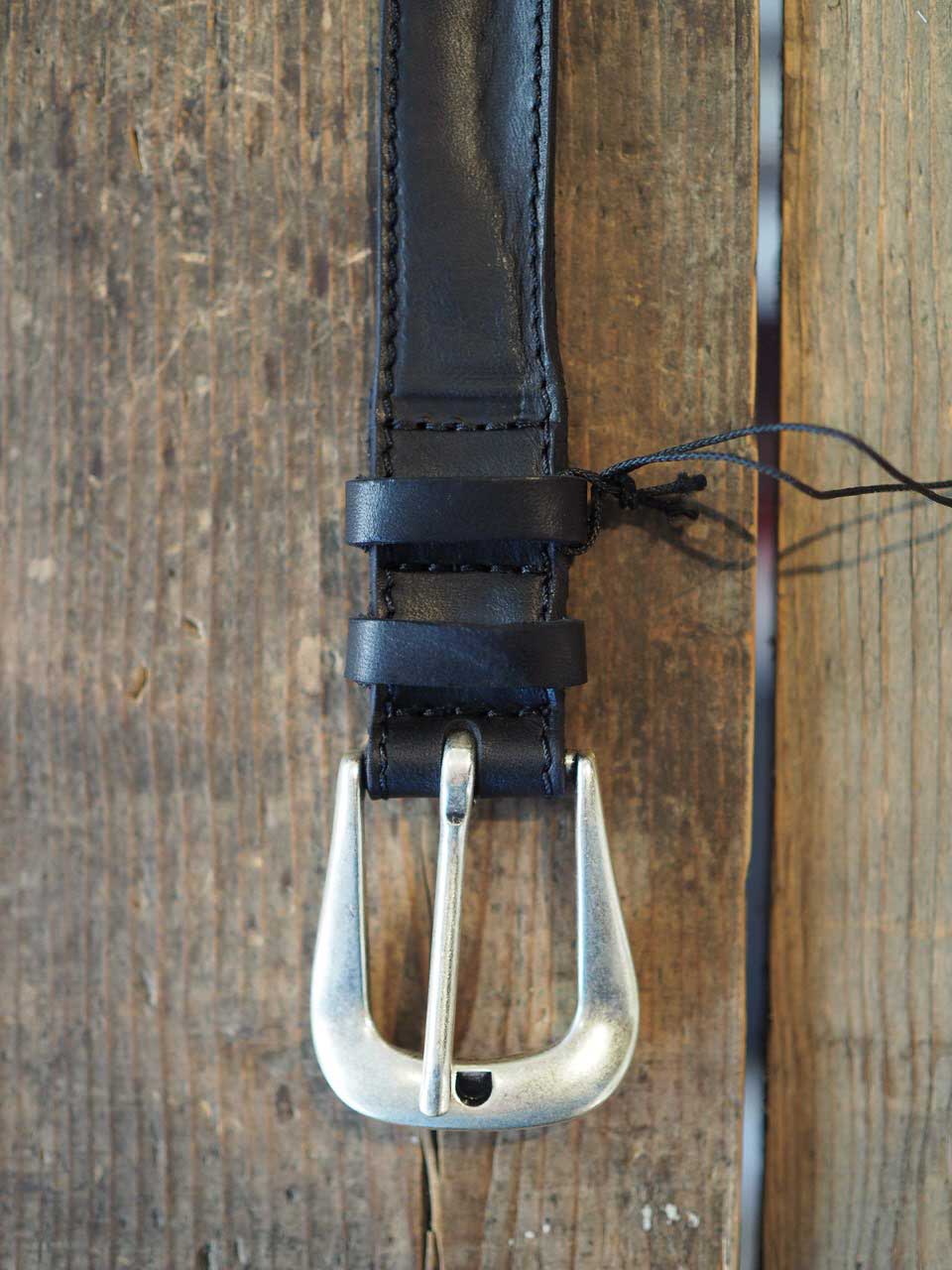 Orciani Narrow Leather Belt Black