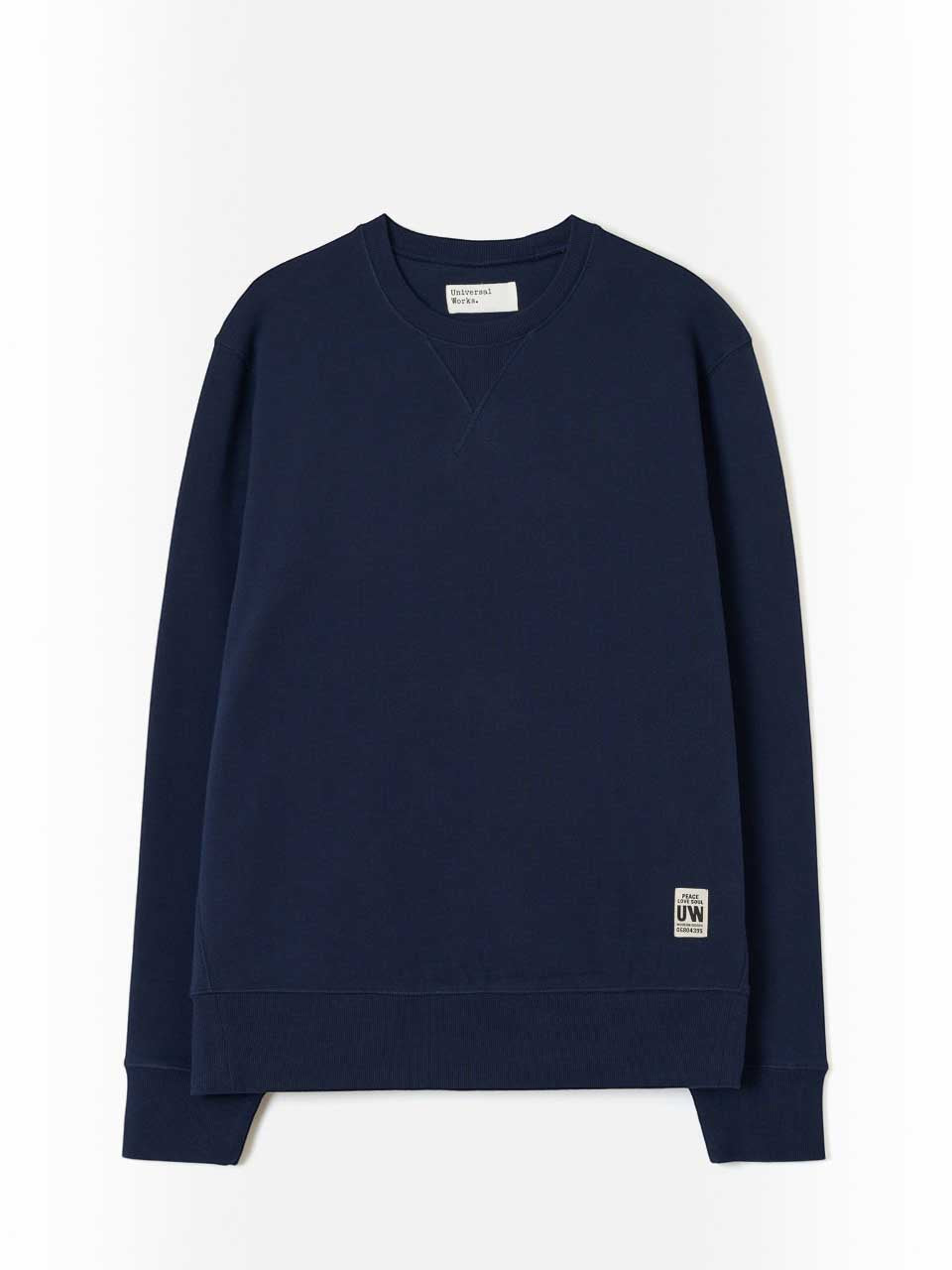 Universal Works Brush Back Sweat Core Sweatshirt Navy