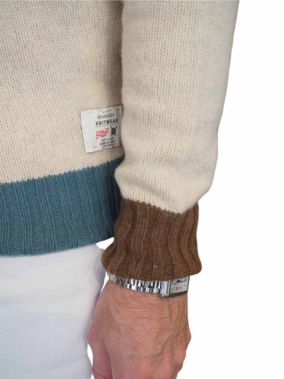 BOB Knitted Long Sleeve Polo Beige