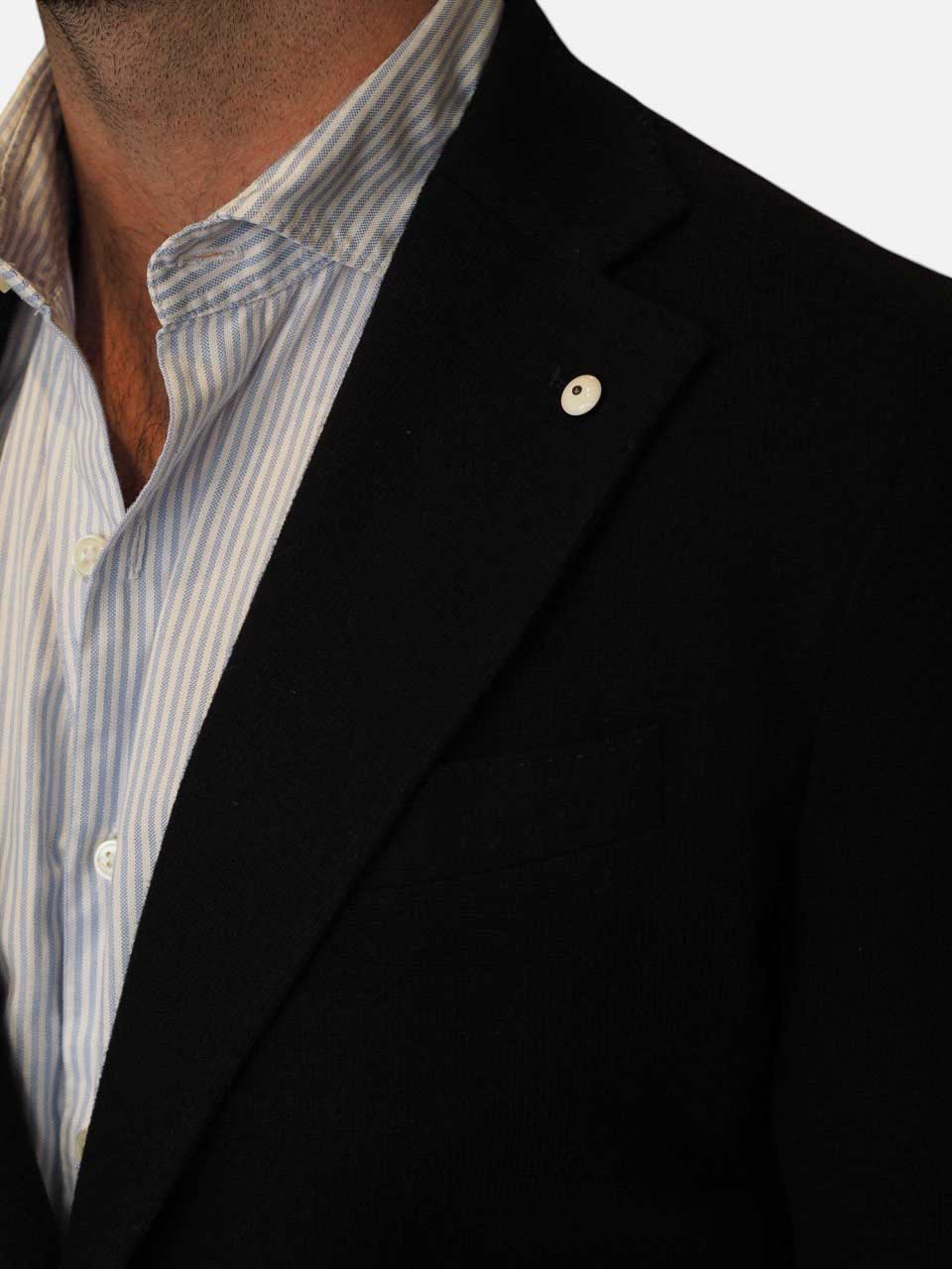 L.B.M 1911 Knitted Wool Blazer Black