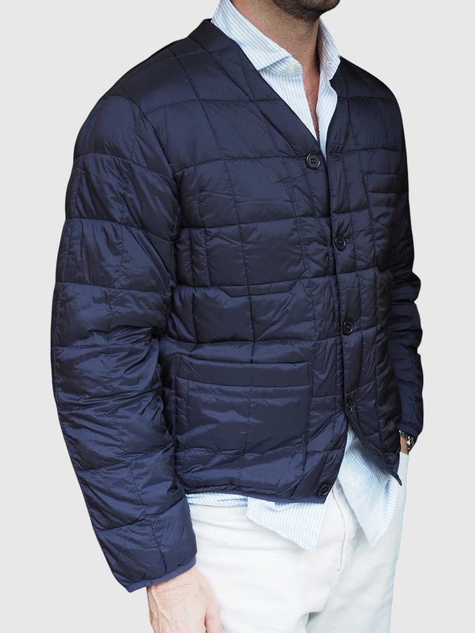 Universal Works Taion Down Cardigan Navy