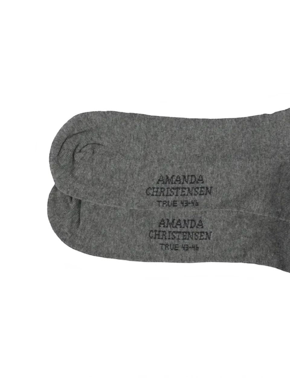 Amanda Christensen Ribbed Cotton Socks Grey Melange