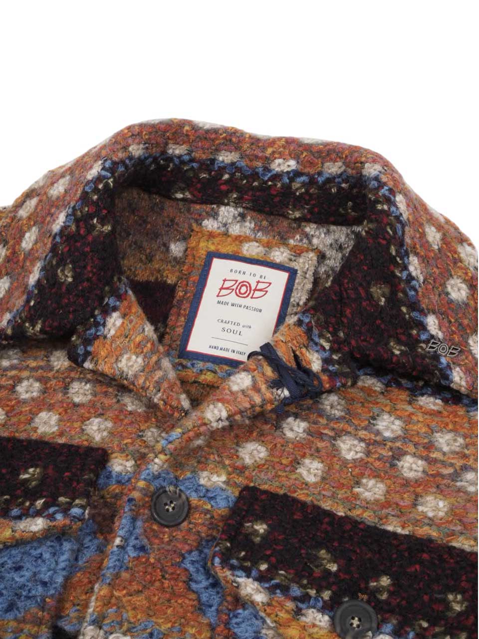 BOB Knitted Checked Wool Jacket Multi Color