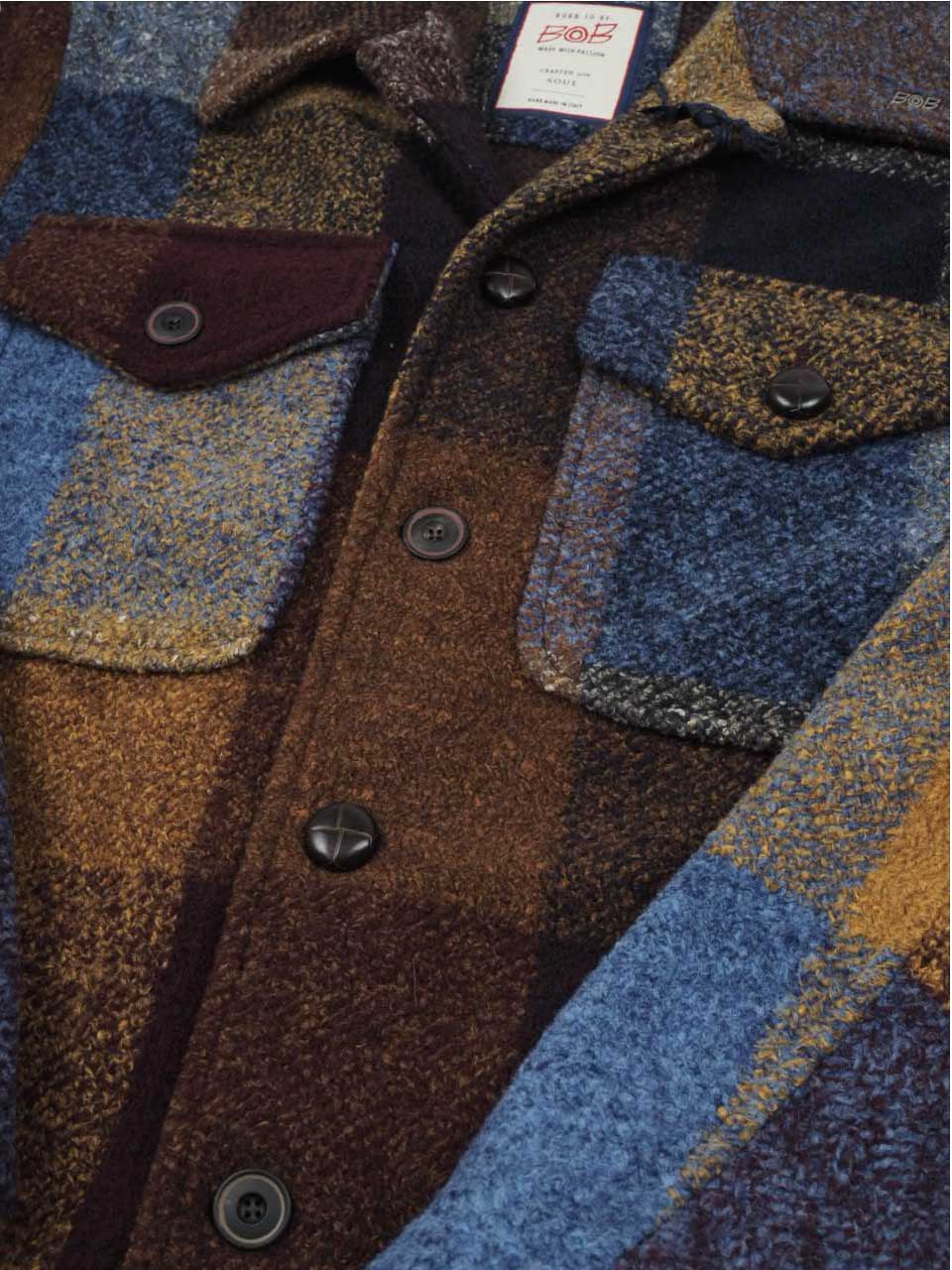 BOB Knitted Multi Checked Wool Jacket