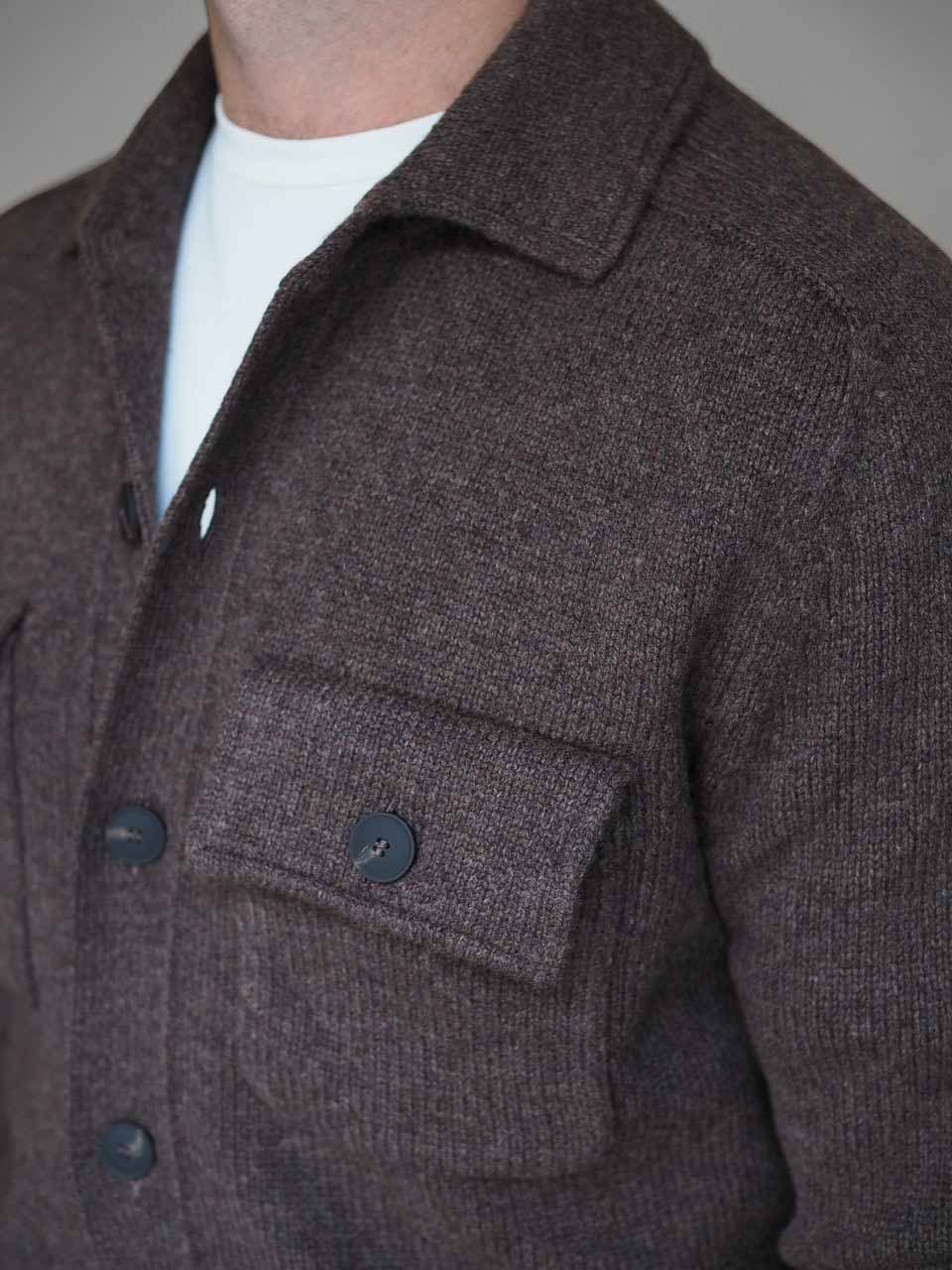 Gran Sasso Knitted Wool Overshirt Brown