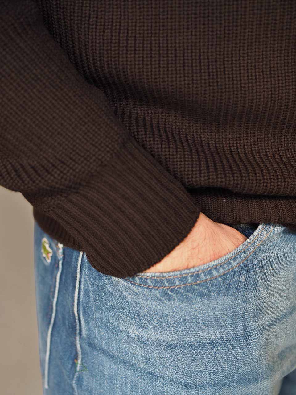 Gran Sasso Rainwool Half Zip Sweater Brown