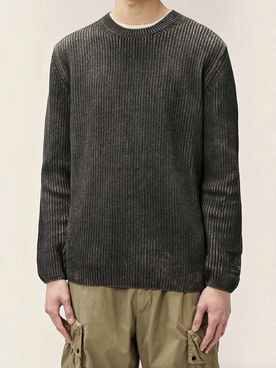 C.P. Company COTTON CHENILLE SPECIAL DYED CREWNECK LOGO SWEATER