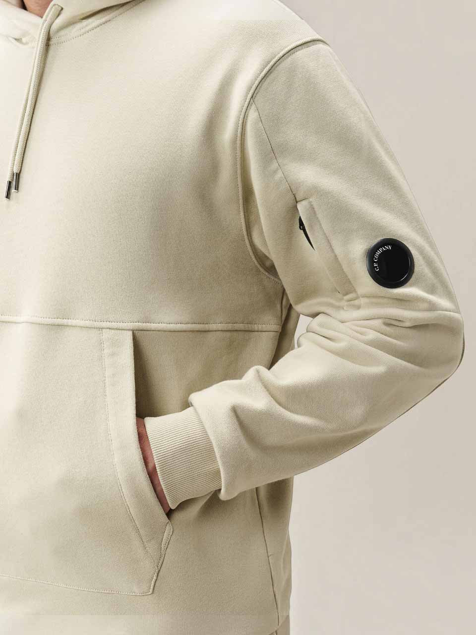 Half Zip Sweater Diagonal Raised Fleece White