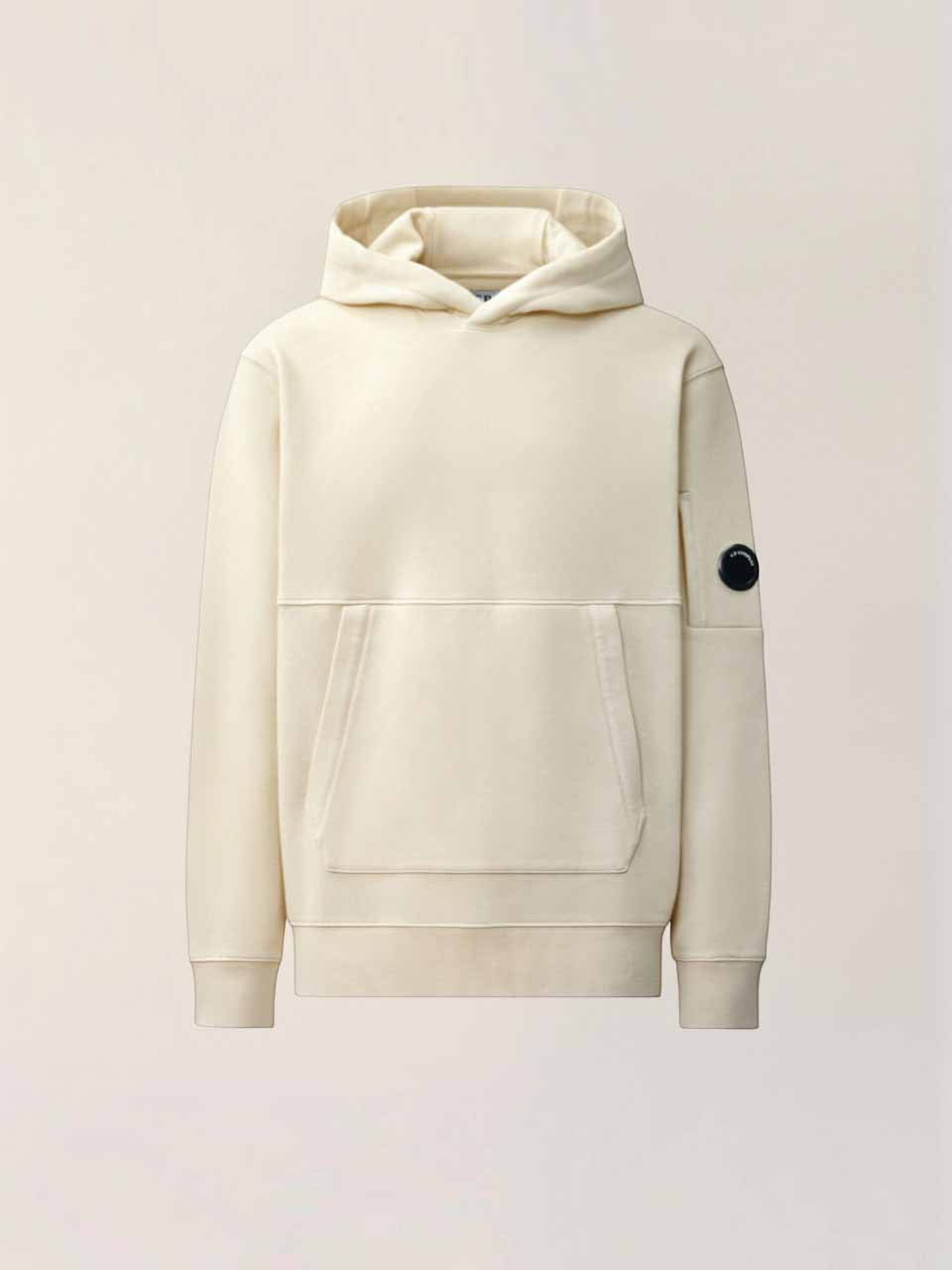 Half Zip Sweater Diagonal Raised Fleece White