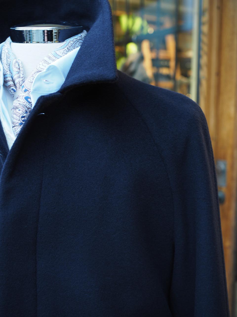 Studio 73 Wool Cashmere Raglan Coat Navy