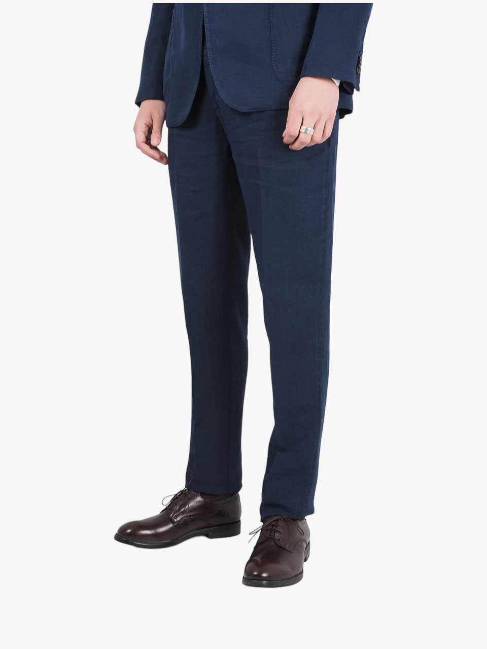 Boglioli Linen Suit 50 K. Jacket Navy