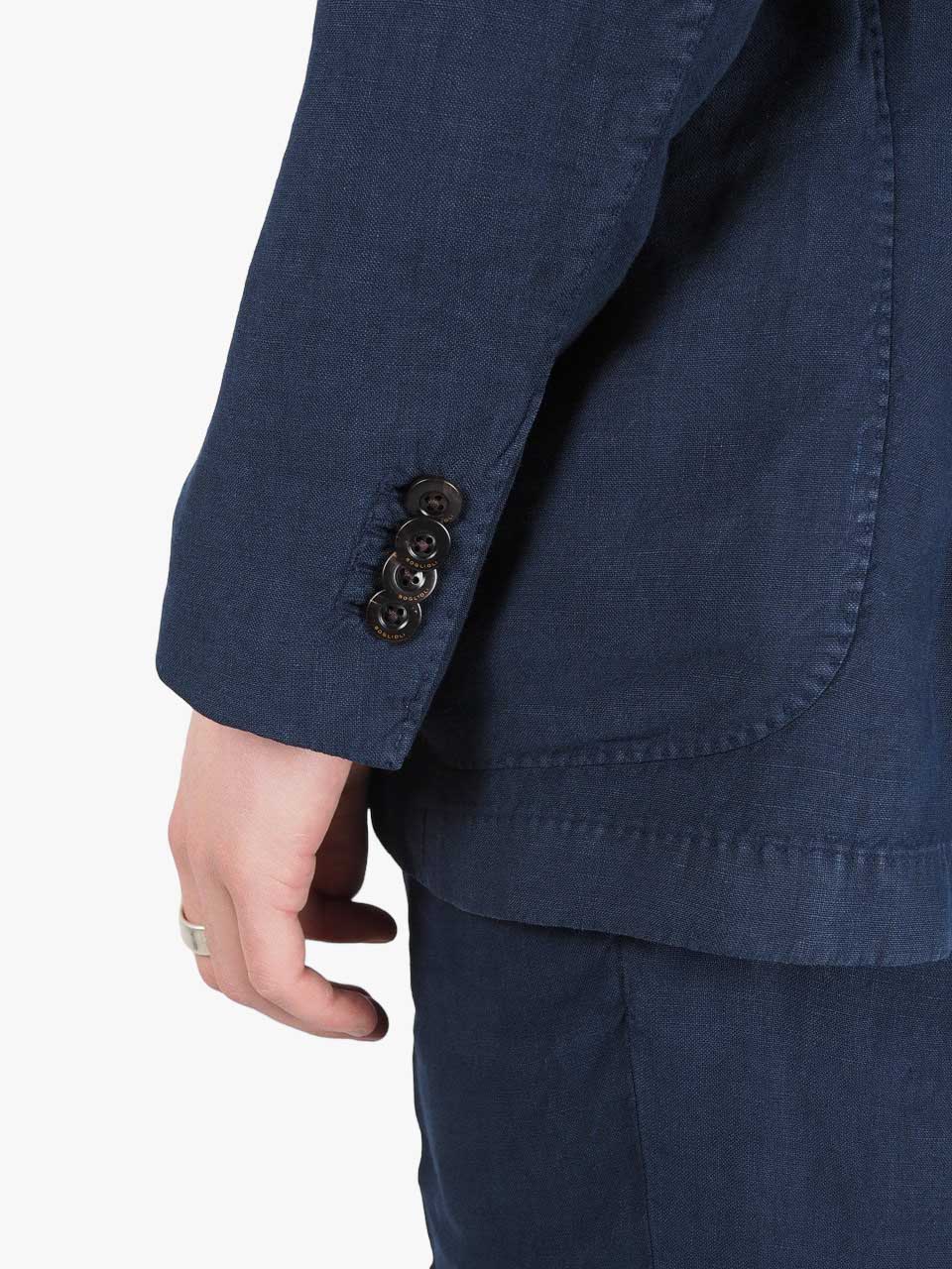 Boglioli Linen Suit 50 K. Jacket Navy