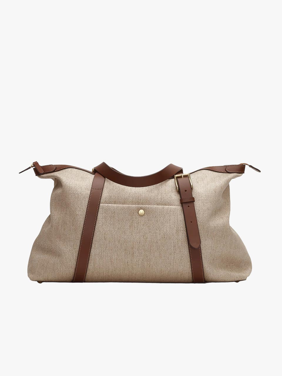 M/S Holdall Grand Herringbone/Cuoio