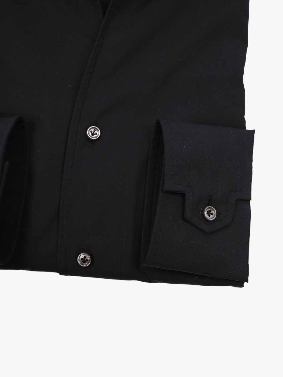 Alessandro Gherardi Double Wing Collar Shirt Black