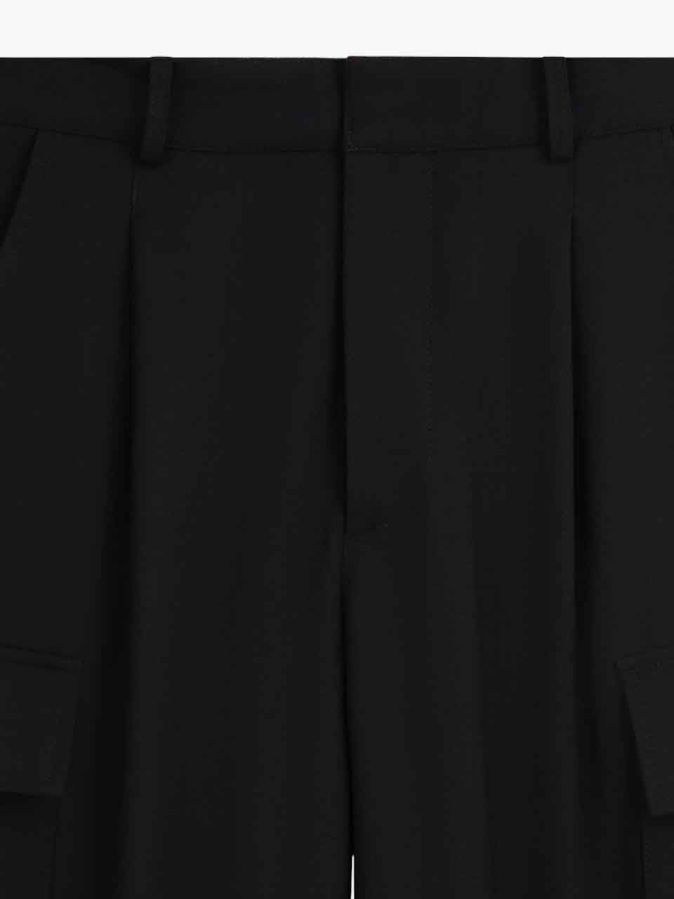 Drôle De Monsieur Flannel Cargo Trousers Black