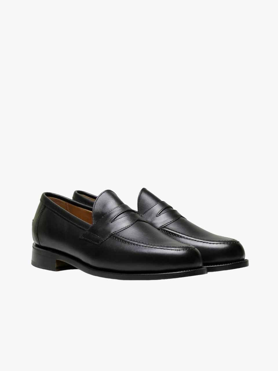 Sanders Calf Penny Loafer Black
