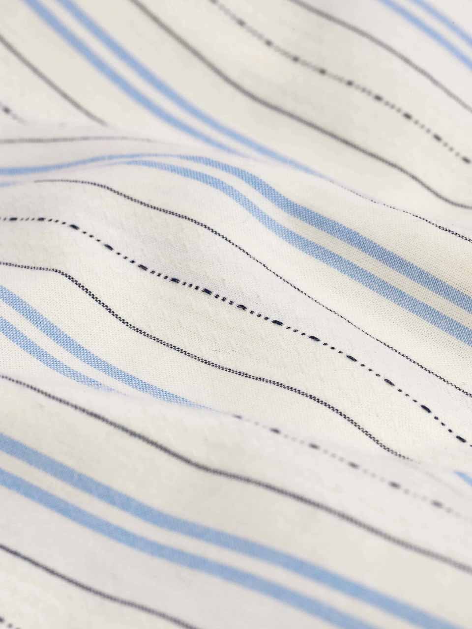 Drôle De Monsieur Striped Bowling Shirt Light Blue