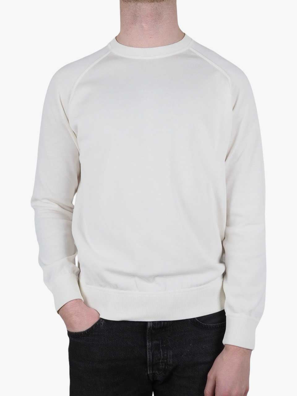 Crepe Cotton Crew Neck White