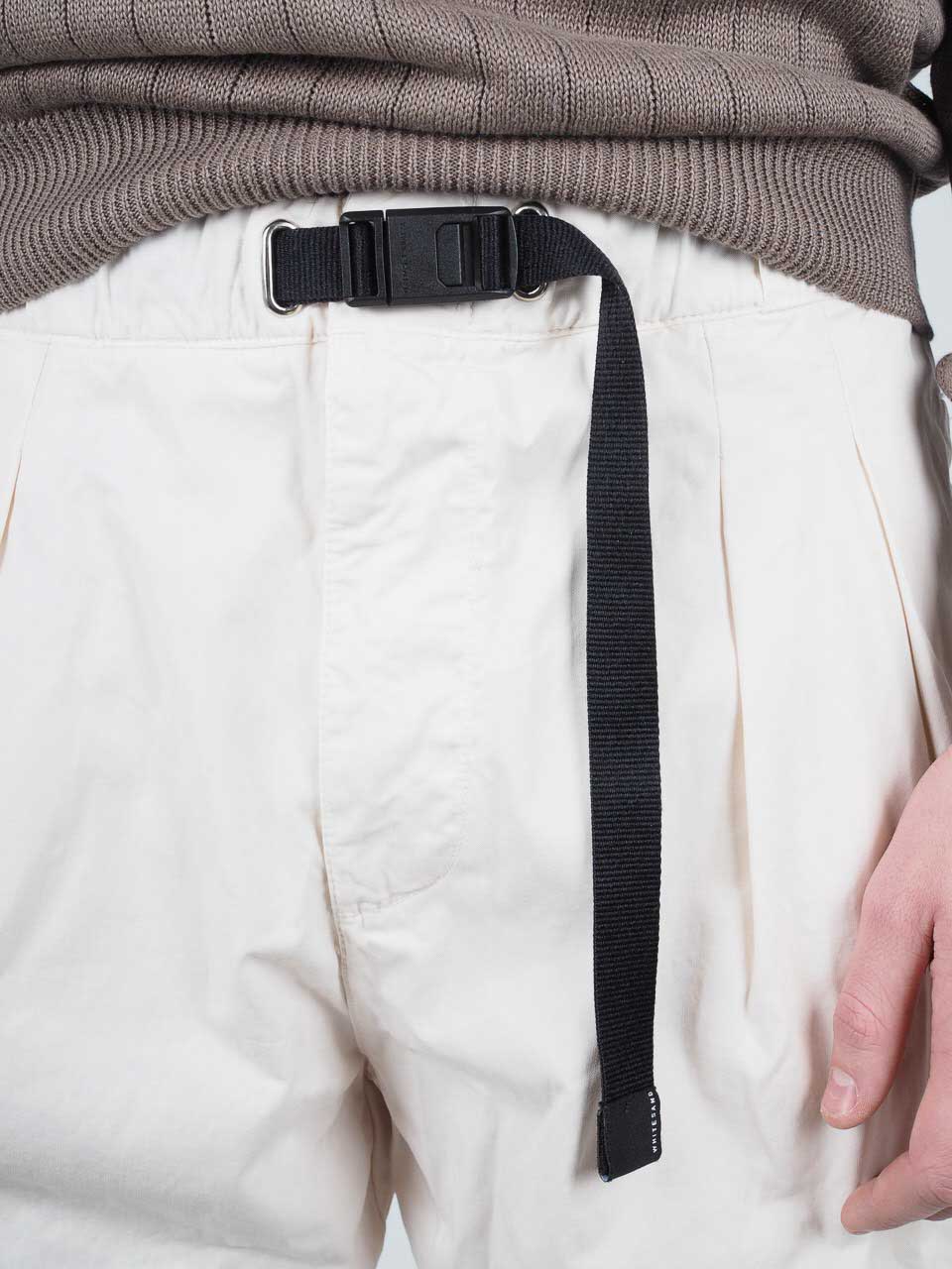White Sand Loose Fit Drawstring Trousers Off White