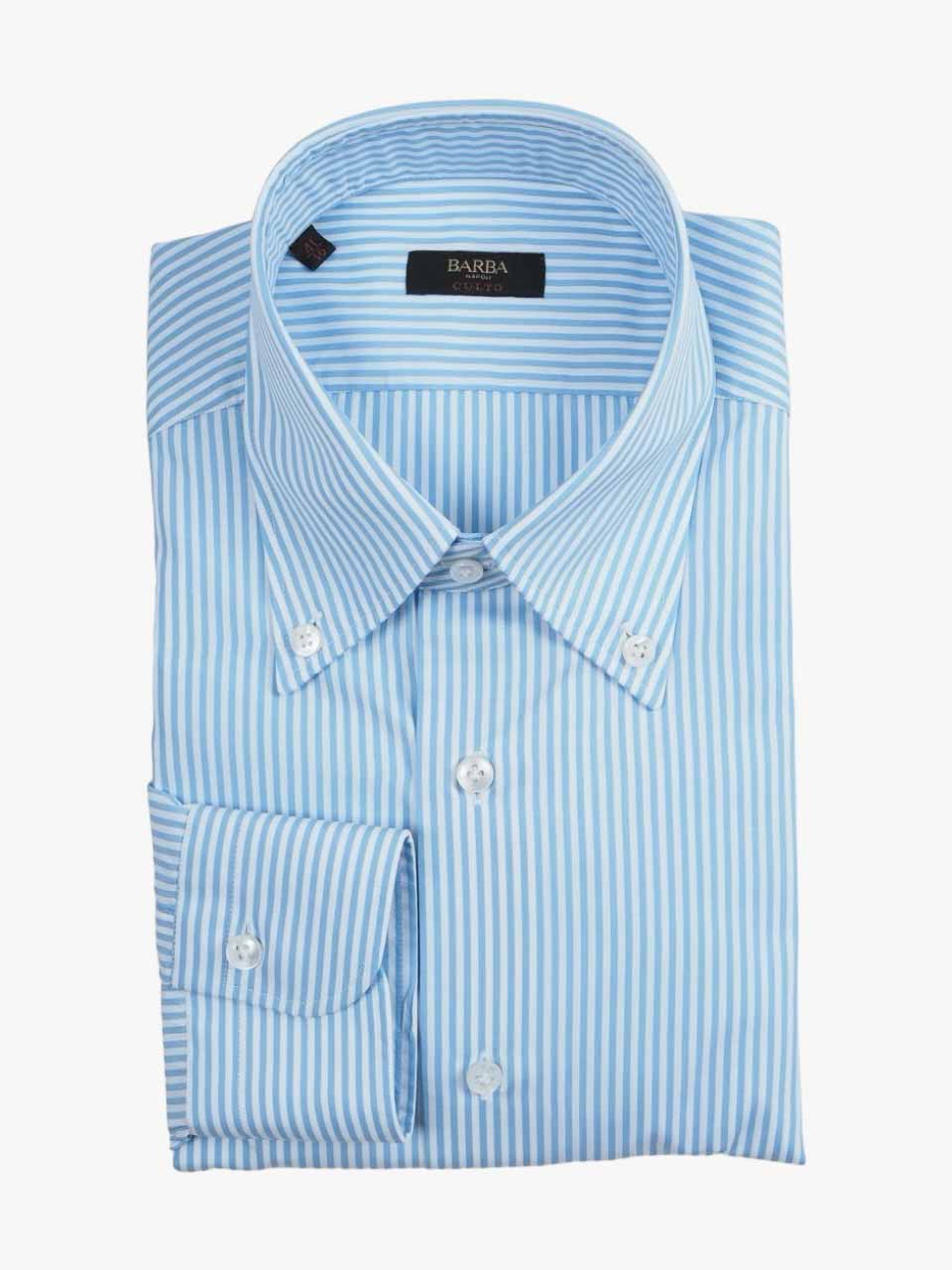 Barba Napoli Culto Button Down Striped Shirt Navy White
