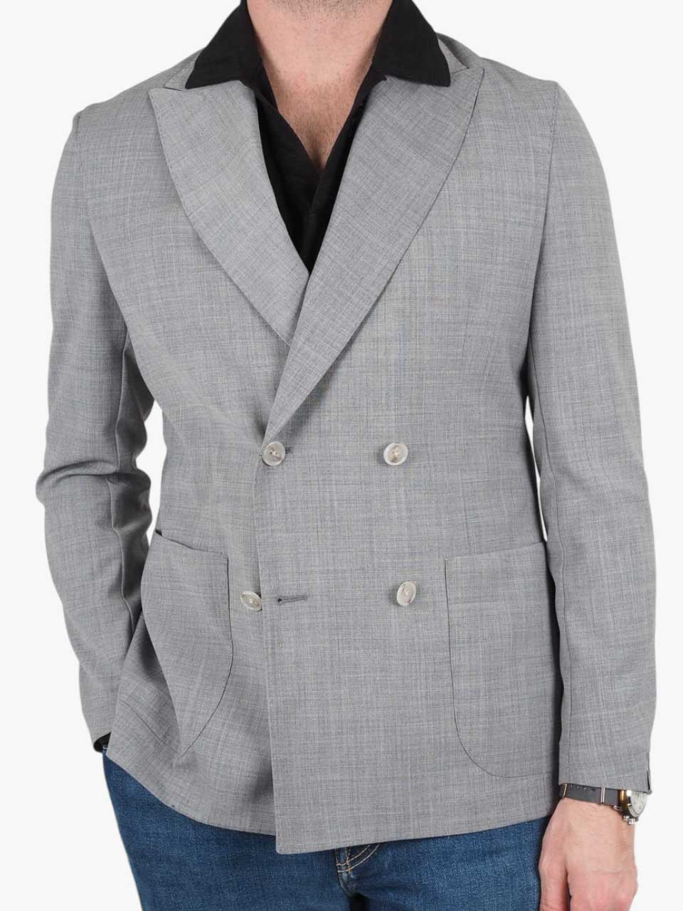 Barba Napoli Light Wool DB Jacket Grey