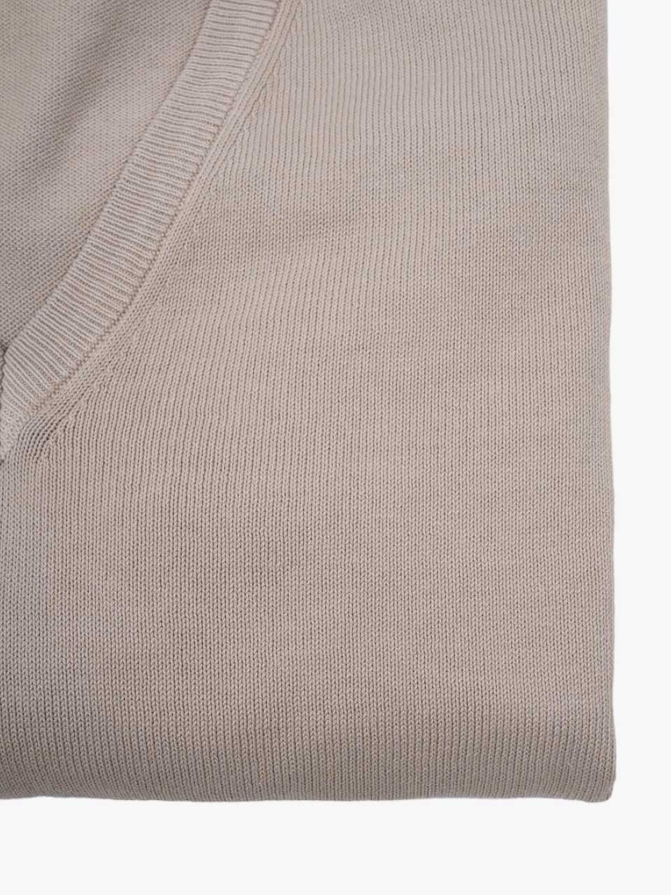 Cotton V-Neck Sweater Beige