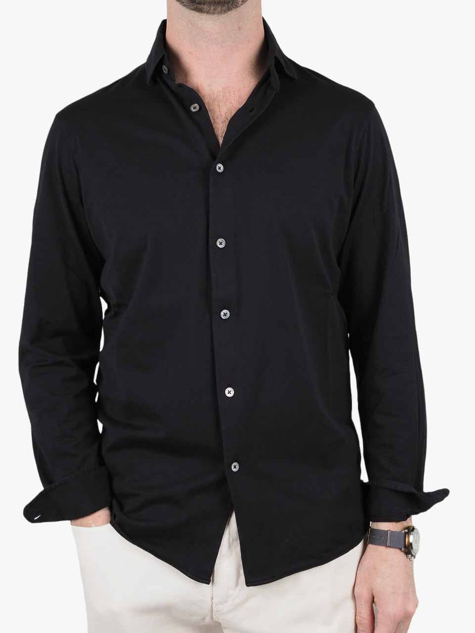 Jersey Cotton Shirt Black