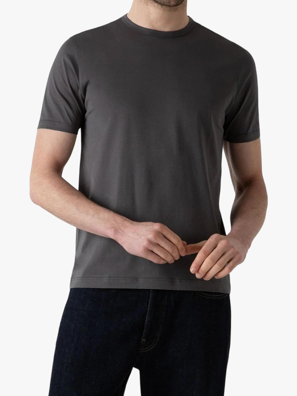 Sunspel Classic Cotton T-Shirt Charcoal
