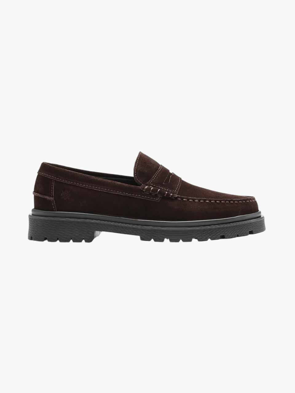Playboy Footwear Suede Penny Loafer Austin Brown