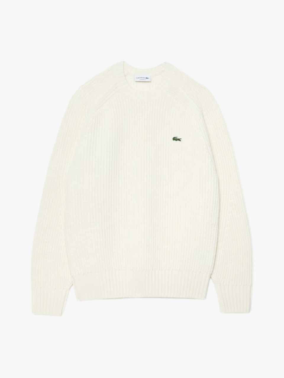Lacoste Wool Crew Neck Sweater White
