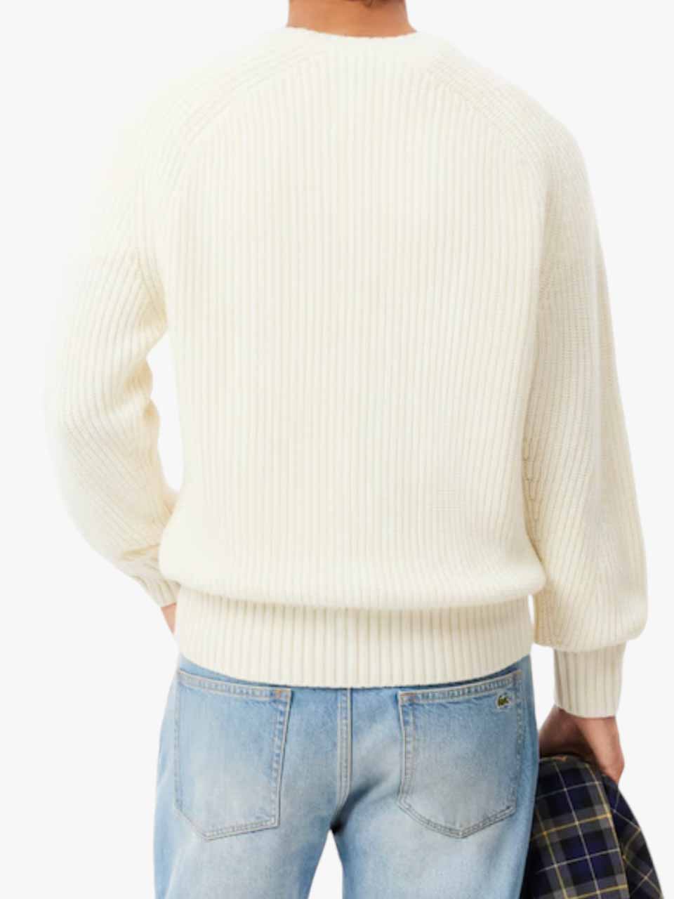 Lacoste Wool Crew Neck Sweater White