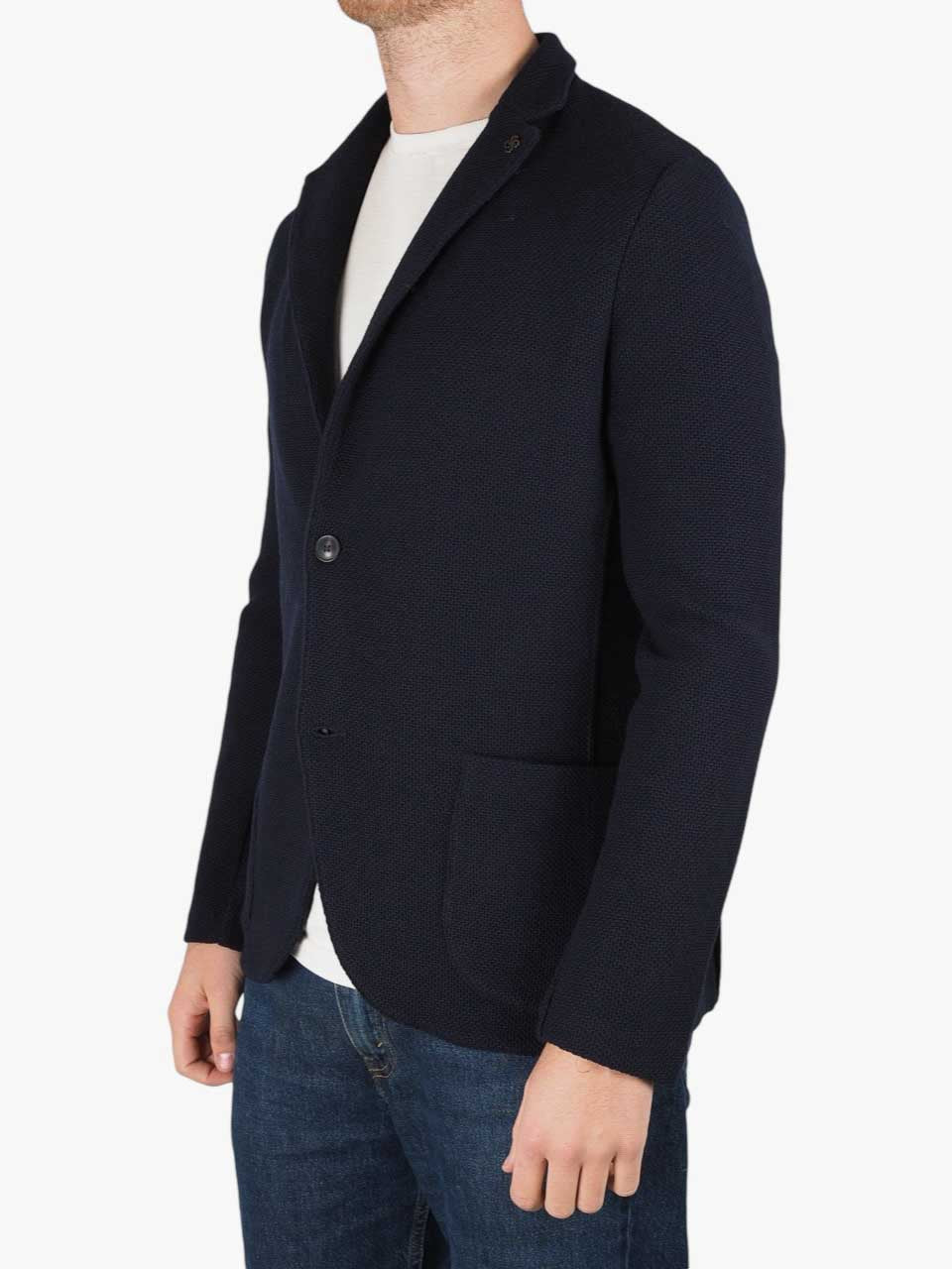 Knitted Wool Blazer Navy