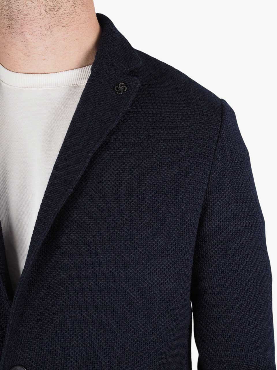 Knitted Wool Blazer Navy