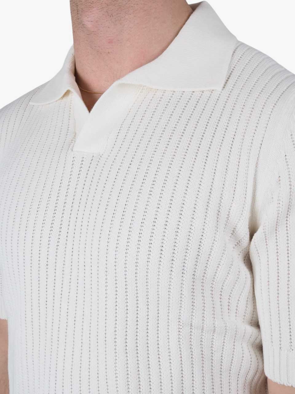 Knitted Cotton Polo White