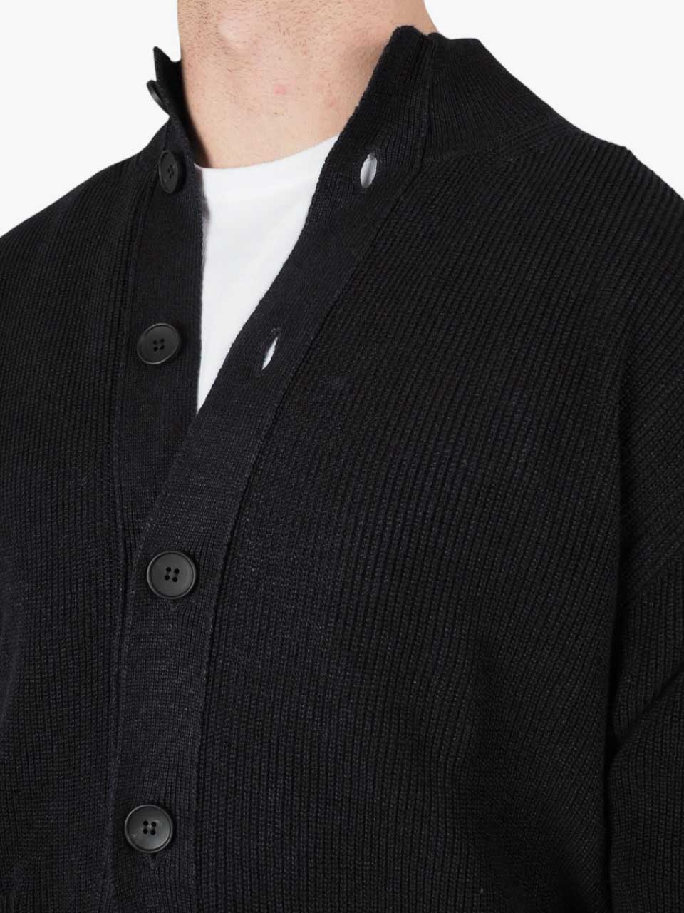 Linen Cotton Cardigan Black