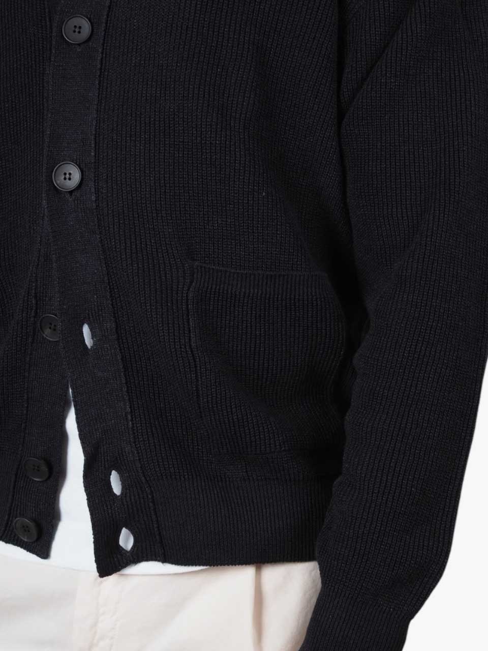 Linen Cotton Cardigan Black