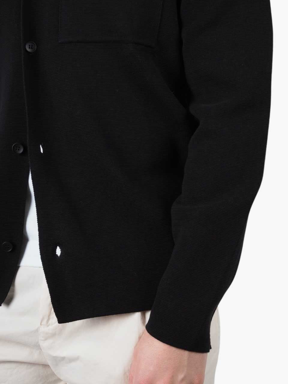 Crepe Cotton Overshirt Black